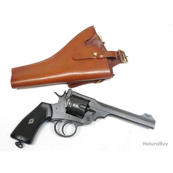 Superbe tui cuir officier pour revolver Webley 455