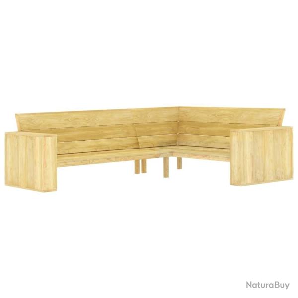 Banc d'angle de jardin 239 cm Bois de pin imprgn