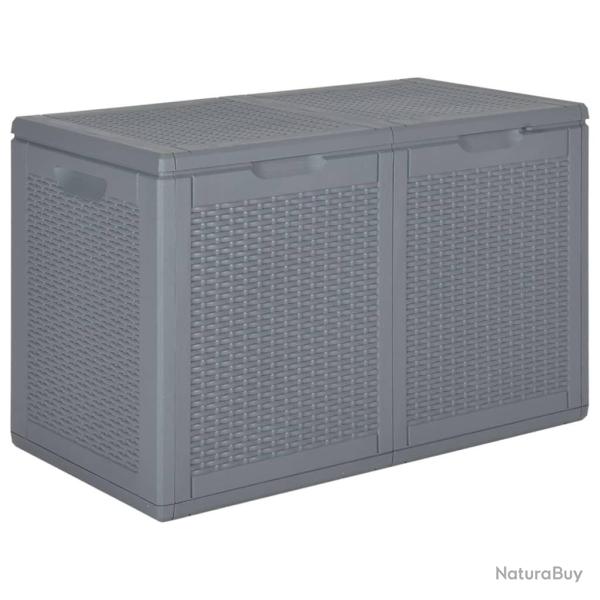 Bo�te de rangement de jardin gris PP rotin 180 L
