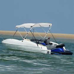 Toit bimini &agrave; 3 arceaux parois lat&eacute;rales 183x(154-167)x137 cm