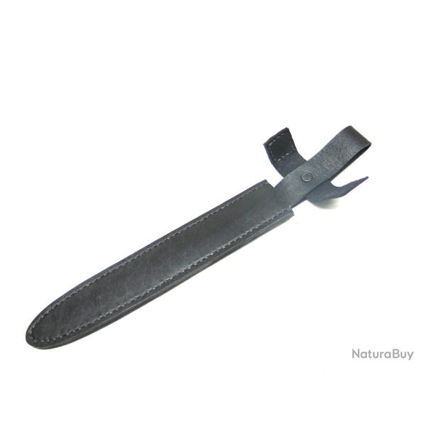 Fourreau cuir noir du poignard de tranch�e Fran�ais clou 1917 R�f bab 05