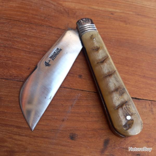 Joli Couteau R�gional LANGRES PARAPLUIE � L �PREUVE Manche en Corne de B�lier