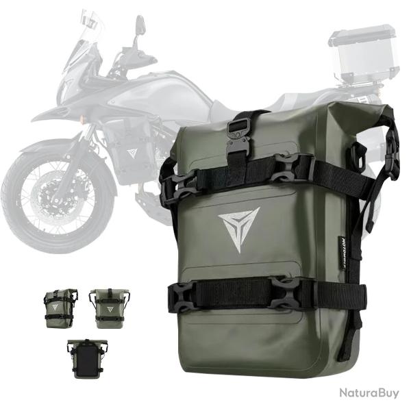 Sacs Etanches Moto 11-13L (2pcs) Rangement Outils & Equipement pour Moto  PVC Robuste Vert