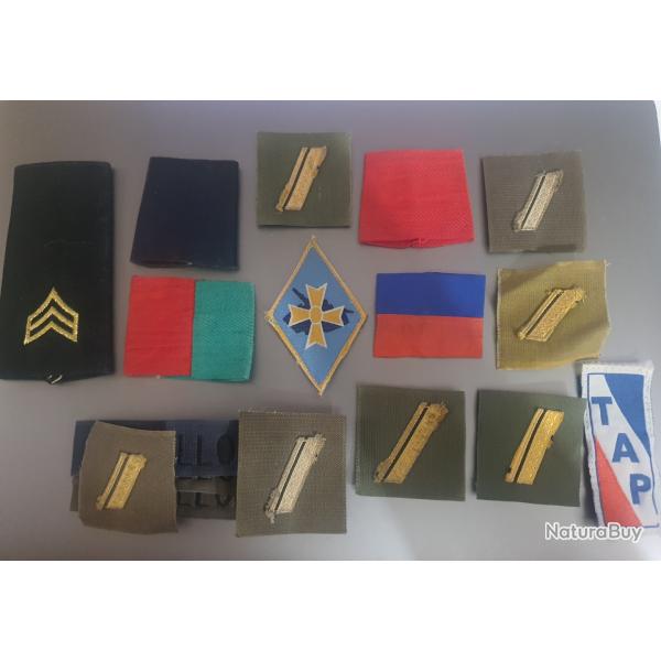 Lot insignes tissu fran�ais passants �paules grades