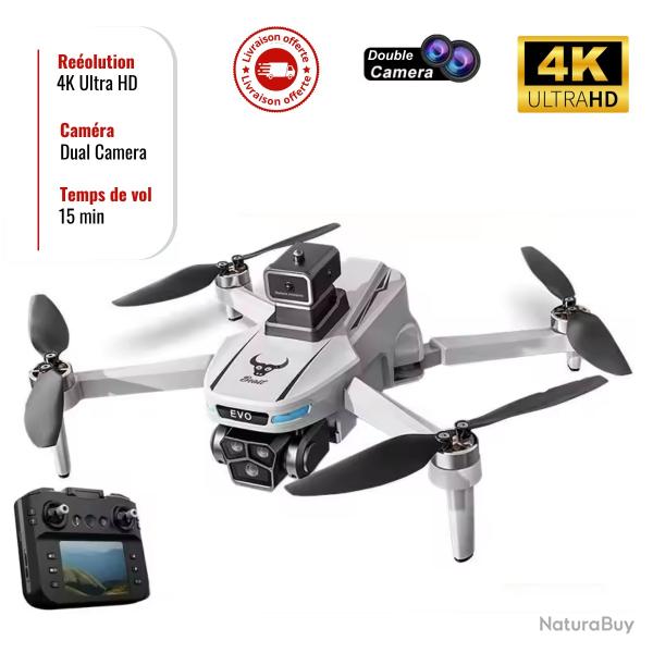 Drone ZLL SG901 Pro 4K HD double cam�ra - �vitement d'obstacles, FPV, t�l�commande, pliable, 15m vol