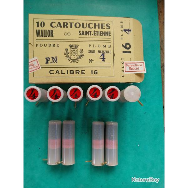 1 bote de 10 cartouches  broche calibre 16.