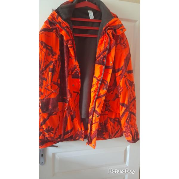 Veste de chasse fluo avec blouson amovible