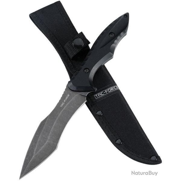 Couteau Tactique Tac Force Lame Fixe Acier 3Cr13MoV SW Manche G10 �tui Nylon TFFIX120BK