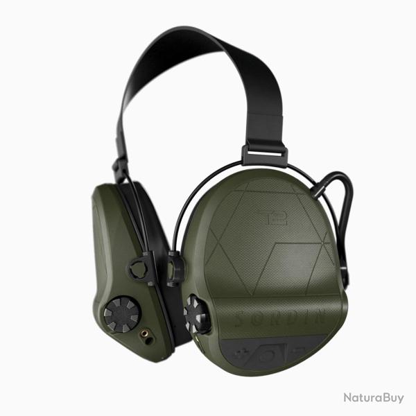 Casque Anti-Bruit + comm Supreme T2 Serre-Nuque Vert Olive