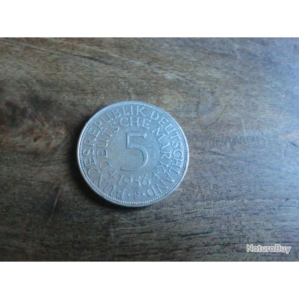 monnaie argent 5 deutsche mark  1956
