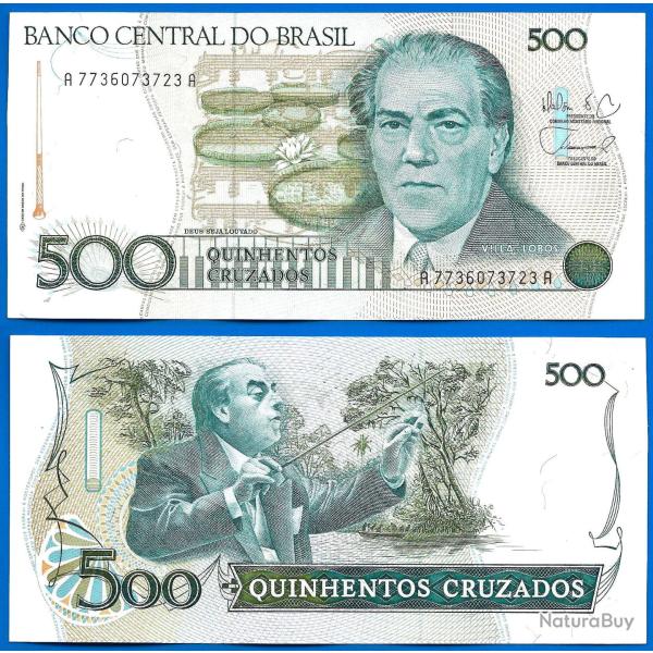 Bresil 500 Cruzados 1986 Serie A Billet Brazil Brasil Amerique Du Sud
