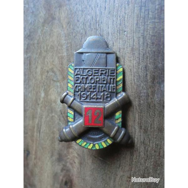 insigne 12eme r�giment artillerie extr�me orient 1914. 18 / drago paris