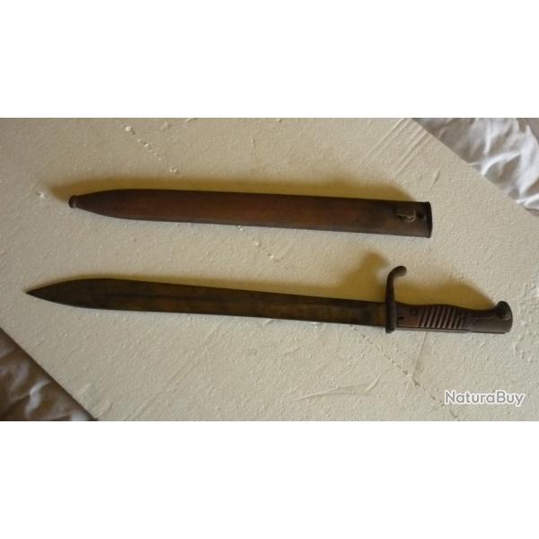 baionnette allemande berlin marienfelde W 15 R.STOCK&CO WW2 avec son fourreau