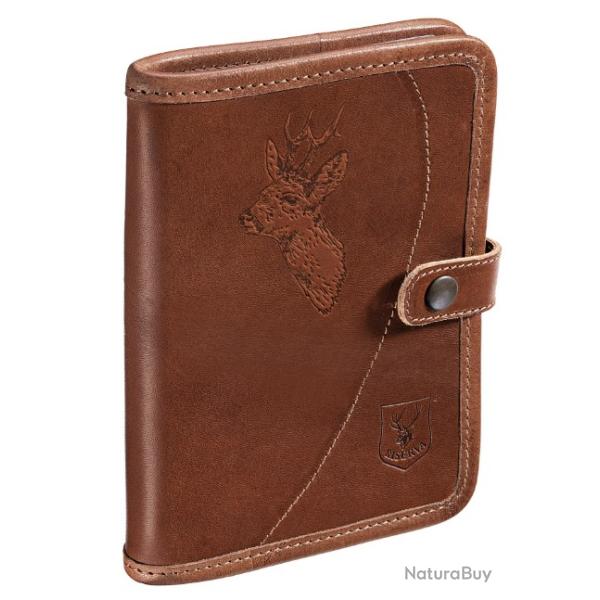 Porte permis RISERVA en cuir marron logo chevreuil taille S