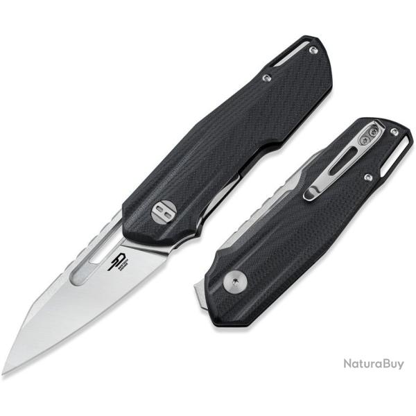 Couteau Bestech Toddler Black Lame Reverse Tanto Acier 14C28N 2 Tons Manche G10 KIVT BTKG64A