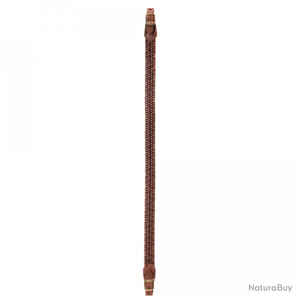 Bretelle carabine RISERVA en cuir tress� �lastique marron