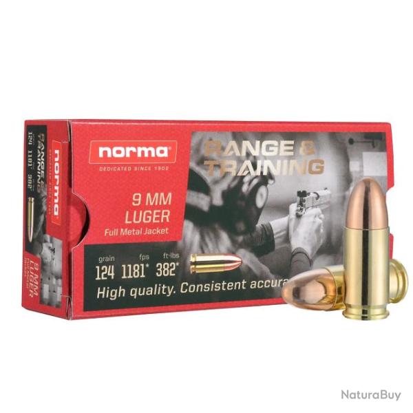 MUNITIONS NORMA 9X19 115GR X50
