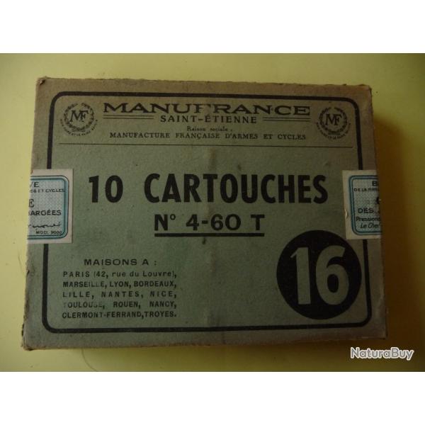 BOITE ANCIENNE DE 10 CARTOUCHE CHASSE MANUFRANCE
