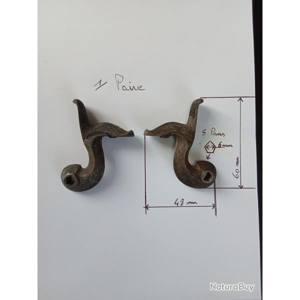 Paire de chien pour ancien fusil  mches