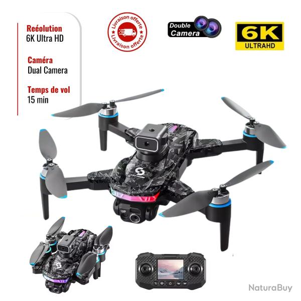 Drone S160 6K HD T�l�commande avec �cran, Double Cam�ra, Pliable, �vitement Obstacles, RC - PROMO