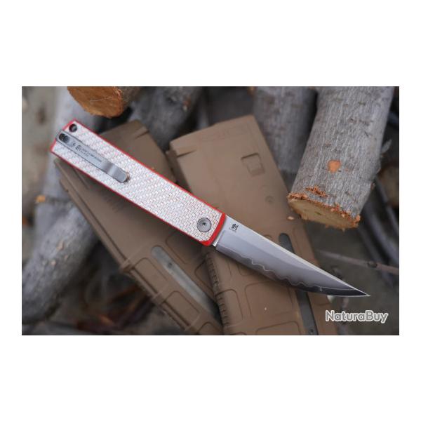 Couteau NorthMountain KAIKEN FCarbone/G10 Lame Tanto Acier SLD-Magic SAN MAI Linerlock NMB250221