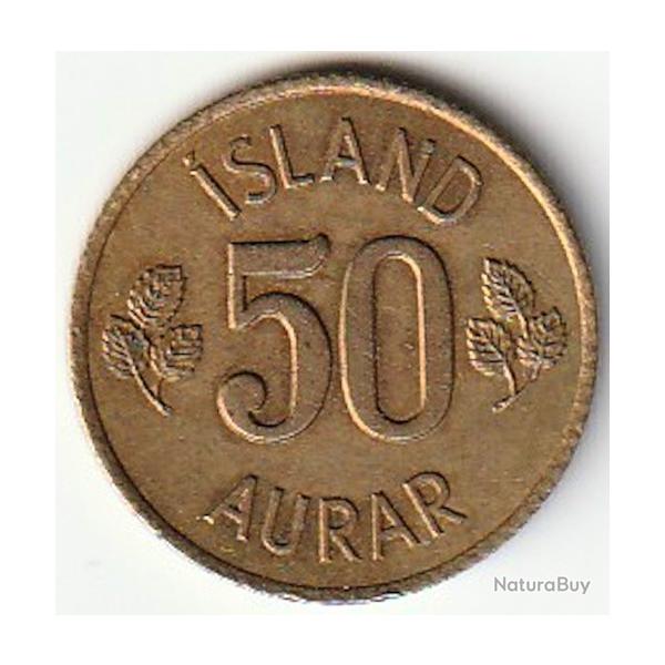 PIECE DE MONNAIE ISLANDE 50 Aurar 1970