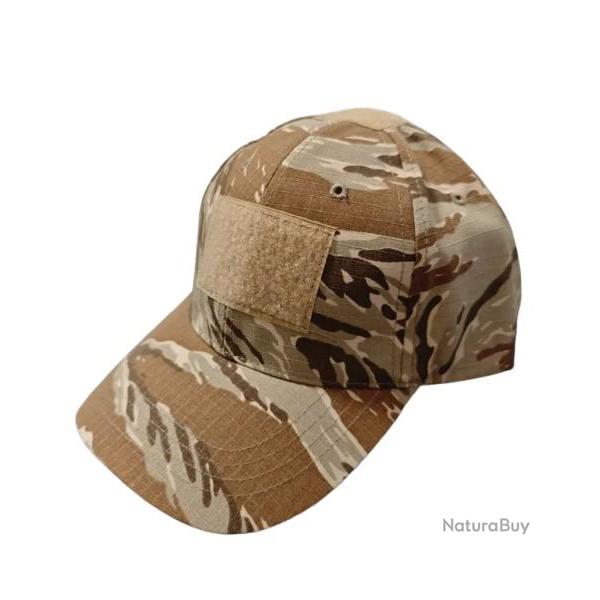 Casquette Tigre Beige/TAN velcro en fa�ade