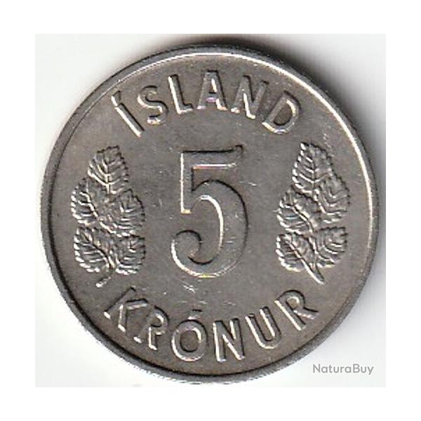 PIECE DE MONNAIE ISLANDE 5 Kronur 1970