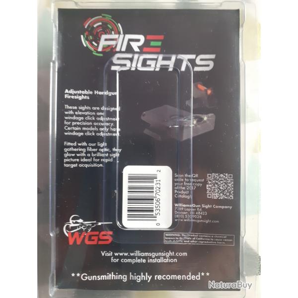 organes de visee fire sights.pour pistolet browning buckmark