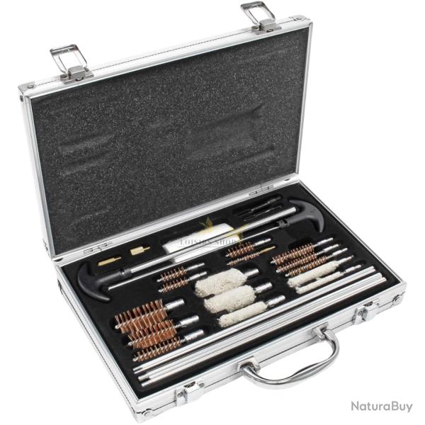 Mallette de nettoyage universelle pour armes d'�paule et de poing (27 outils)