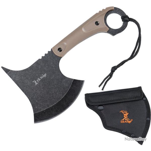 Hache Elk Ridge Lame Acier 3Cr13MoV SW Manche Brown FRN �tui Nylon ER2AXEBN