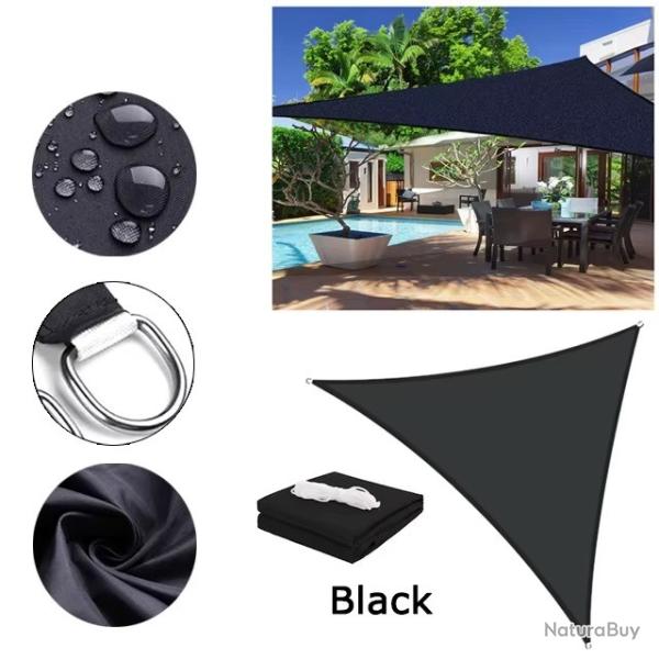BACHE TOILE TRIANGLE 4x4x4M NOIR PROTECTION TERRASSE SOLEIL AUVENT JARDIN EXTERIEUR