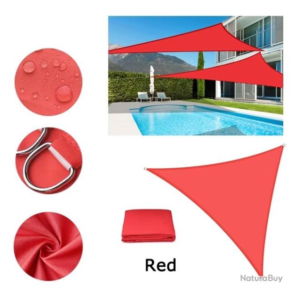 BACHE TOILE TRIANGLE 4x4x4M ROUGE PROTECTION TERRASSE SOLEIL AUVENT JARDIN EXTERIEUR