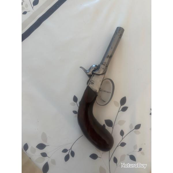 Pistolet  percussion double canon