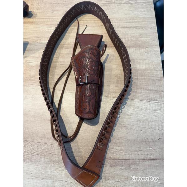 Etui cuir revolver single action Cowboy