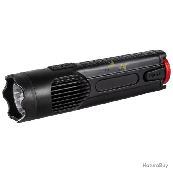 Shocker professionnel en m�tal noir 15 000 000 volts avec lampe LED 380 lumens - Praga