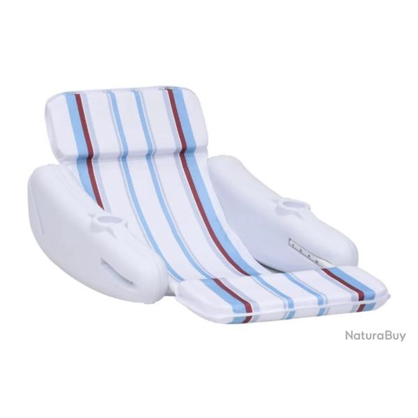 Chaise flottante blanche et bleue en PEHD - 140x83x60 cm, 1 place d�tente �t�