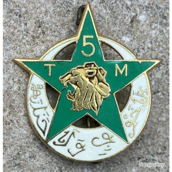 5� Rgt de Tirailleurs Marocains, �mail, dos guilloch�, 2 anneaux