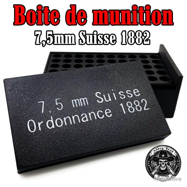 Boite de munition 7,5 Suisse Ordonnance 1882 stockage et transport - Bast3D
