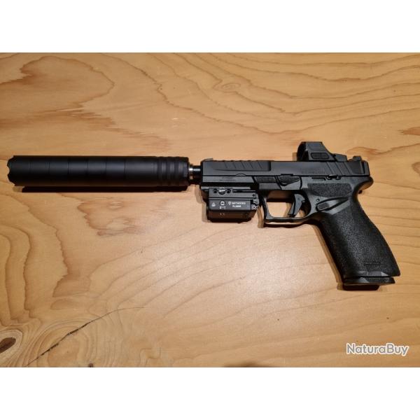 PACK SPRINGFIELD ECHELON Tactical Filet + Silencieux a-tec + point rouge Vector Optic + Lampe Laser