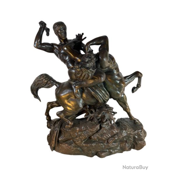 Barye thesee combattant le centaure grand mod�le bronze barbedienne