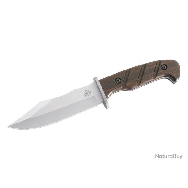 Poignard Puma knife tec lame 12.5cm acier manche bois santal + etui cuir