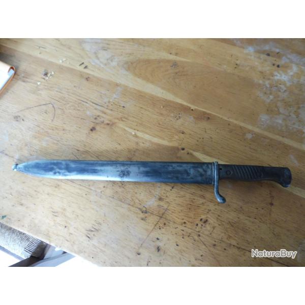 baionnette allemande ww1 langue de carpe au numero lame noire tres beaux marquages
