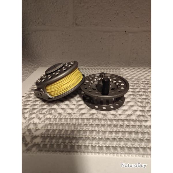Moulinet Okuma SLV + 2e bobine + soie #4 et soie #3