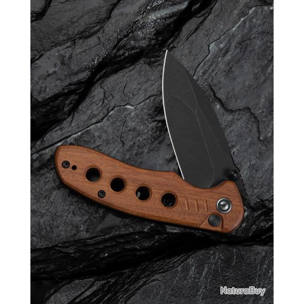 Couteau CIVIVI Triptych Guibourtia Lame Acier 14C28N Manche Wood KIVT Button Lock Clip CIVC23085B3 -