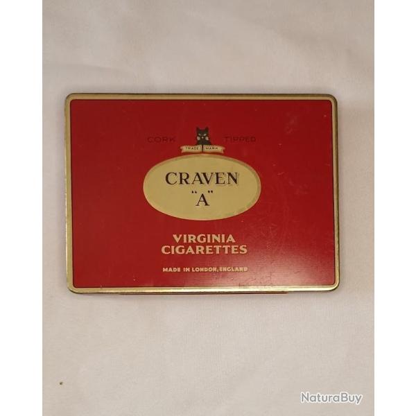 Boite vide cigarettes Anglaise CRAVEN "A" vintage