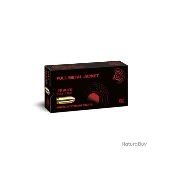 Munition Geco FMJ 14.9g 230gr - Cal. 45 auto x2 boites