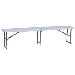 Banc de jardin pliable blanc 180 X 27 X 43 cm 3 personnes