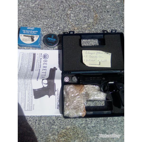 Pistolet a air comprim� :BERETTA -Mod: 92FS; Cal:177 diabolo de 4,5 mm   Complet