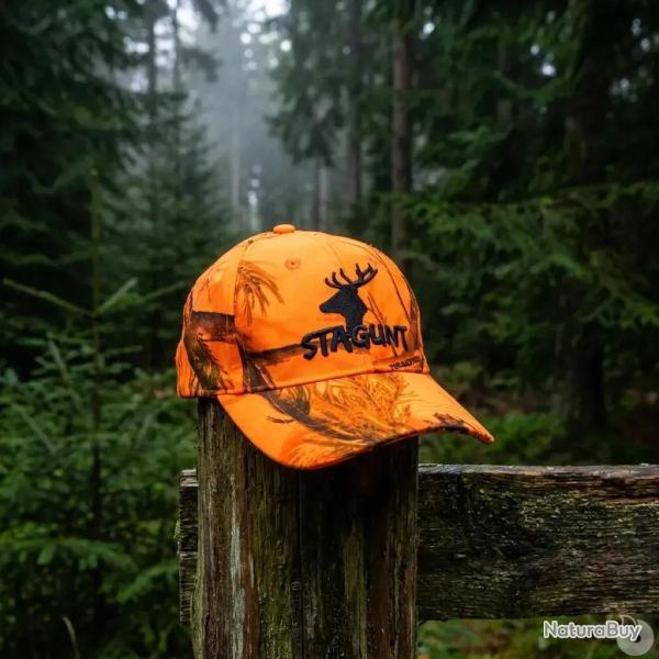 Casquette brod�e polyester camo orange blaze